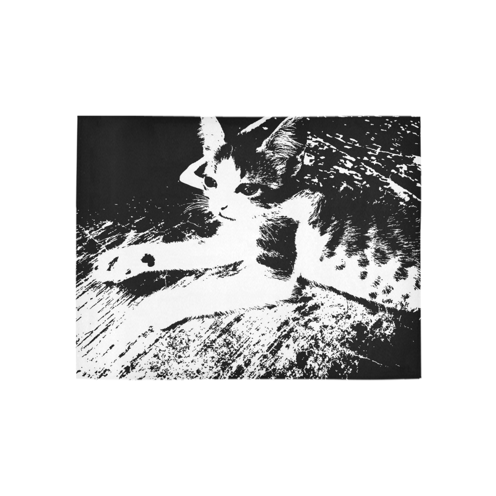 cat kitten cute illustration Area Rug 5'3''x4' ID D1790141