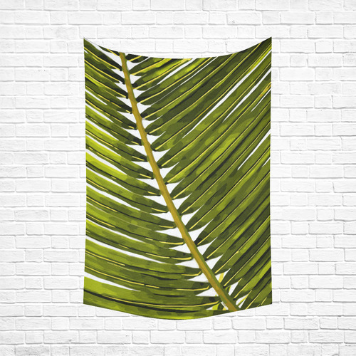 Palm Leaf Tropical Floral Cotton Linen Wall Tapestry 60"x 90"