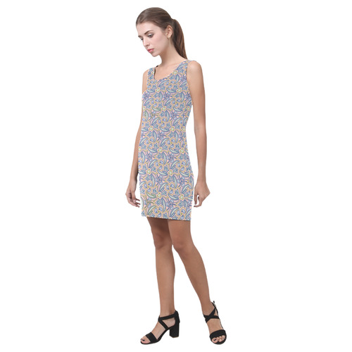 Garden Party Doodle Art Medea Vest Dress (Model D06)