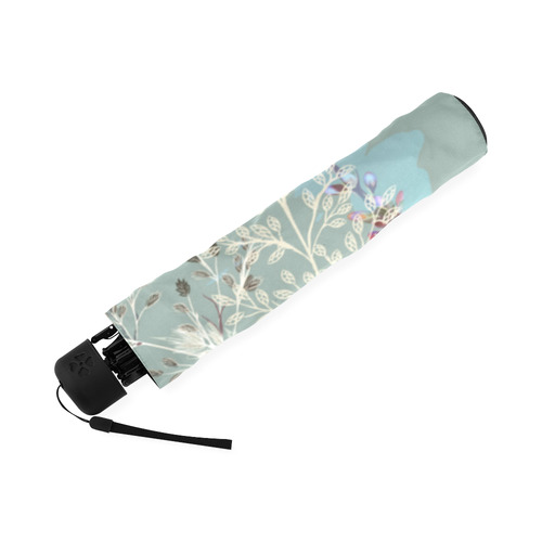 Pink Rose Floral Queen Anne's Lace Foldable Umbrella (Model U01)