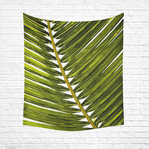Palm Leaf Tropical Floral Cotton Linen Wall Tapestry 51"x 60"