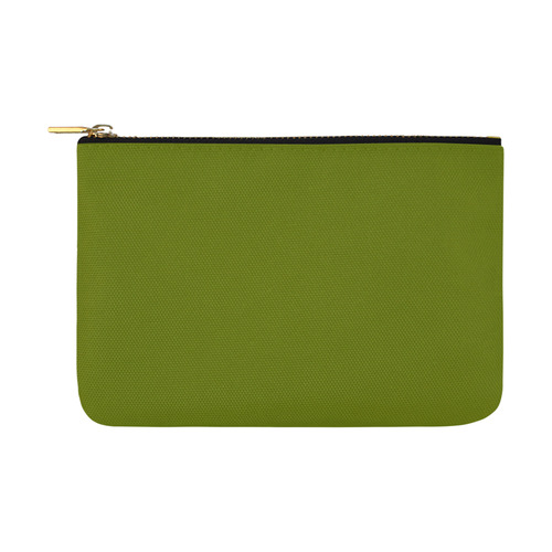 Designer Color Solid Olive Green Carry-All Pouch 12.5''x8.5''