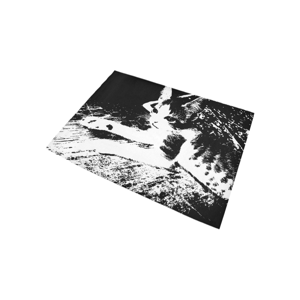 cat kitten cute illustration Area Rug 5'3''x4' ID D1790141