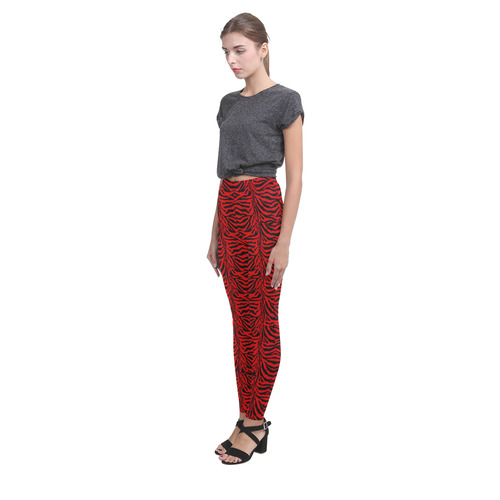 Halloween Red Zebra Striped Pattern Cassandra Women's Leggings (Model L01)