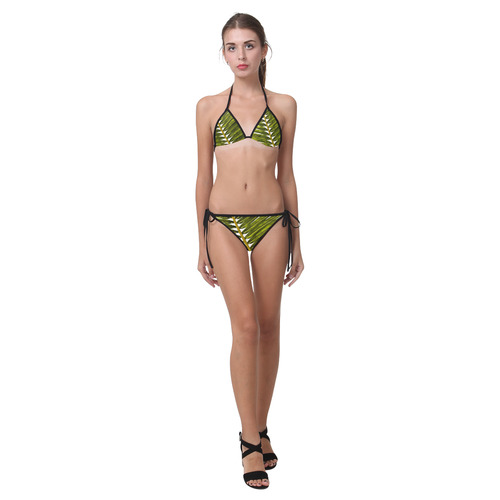 Palm Leaf Tropical Floral Custom Bikini Swimsuit (Model S01)