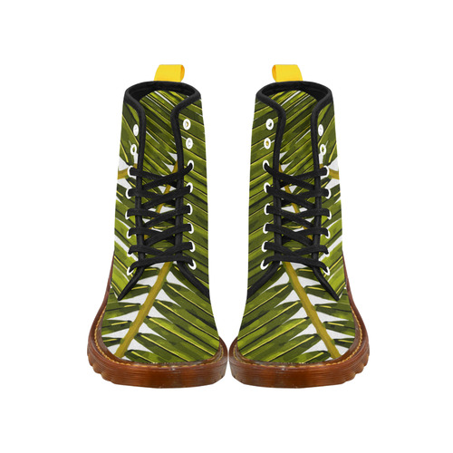 Palm Leaf Tropical Floral Martin Boots For Women Model 1203H