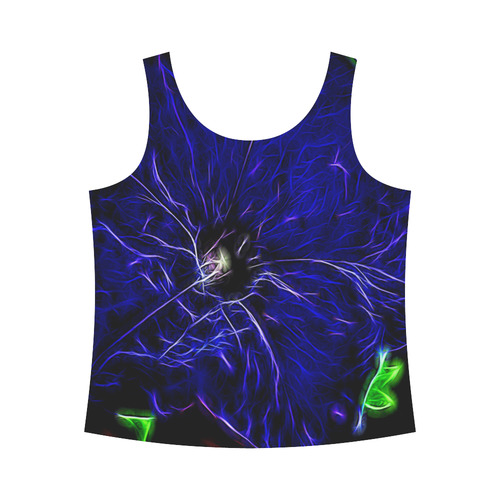 Blue Petunia Topaz All Over Print Tank Top for Women (Model T43)