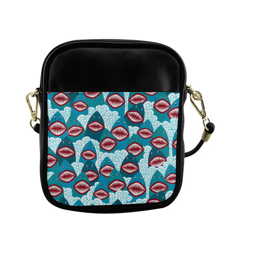 Angry Sharks Sling Bag (Model 1627)