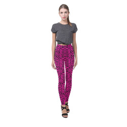 Halloween Zebra Hot Pink Pattern Cassandra Women's Leggings (Model L01)