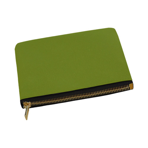Designer Color Solid Olive Green Carry-All Pouch 12.5''x8.5''