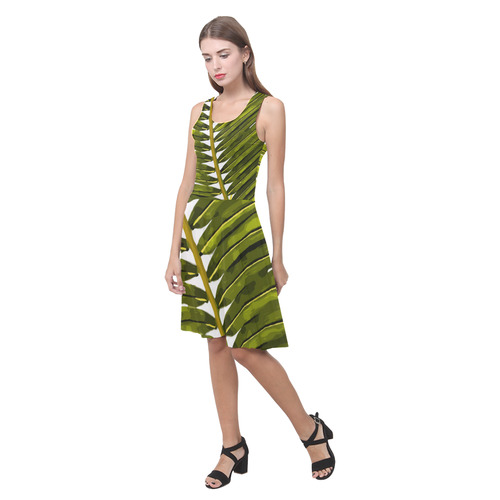 Palm Leaf Tropical Floral Atalanta Casual Sundress(Model D04)