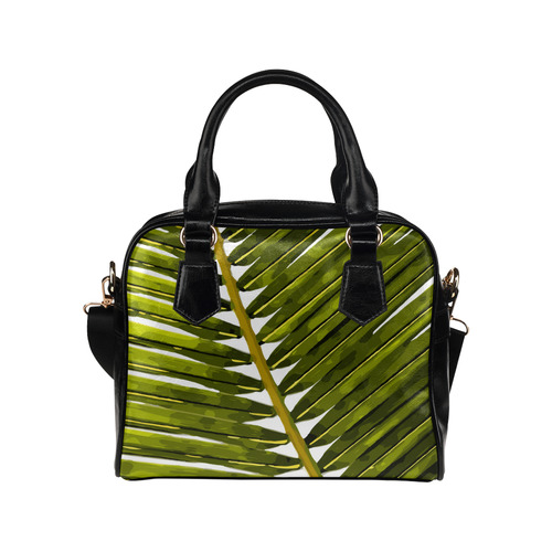 Palm Leaf Tropical Floral Shoulder Handbag (Model 1634)