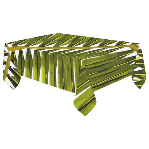 Palm Leaf Tropical Floral Cotton Linen Tablecloth 60"x 104"