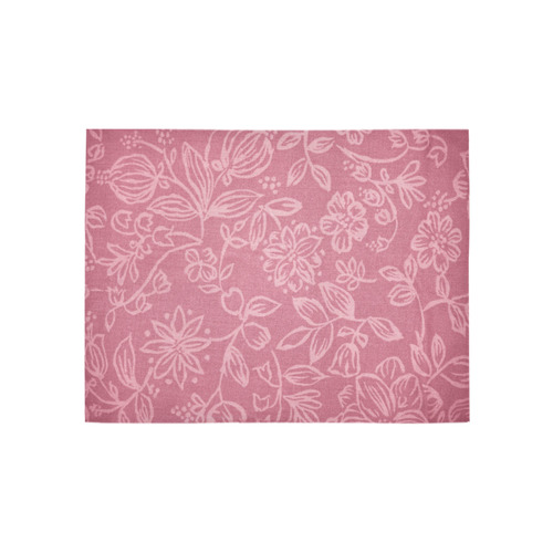 embroidery rose pink floral pattern Area Rug 5'3''x4'