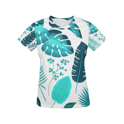 Collection Tropical Leaf Palm Banana Monstera All Over Print T-Shirt for Women (USA Size) (Model T40)