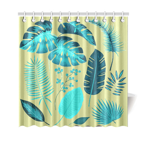 Collection Tropical Leaf Palm Banana Monstera Shower Curtain 69"x70"
