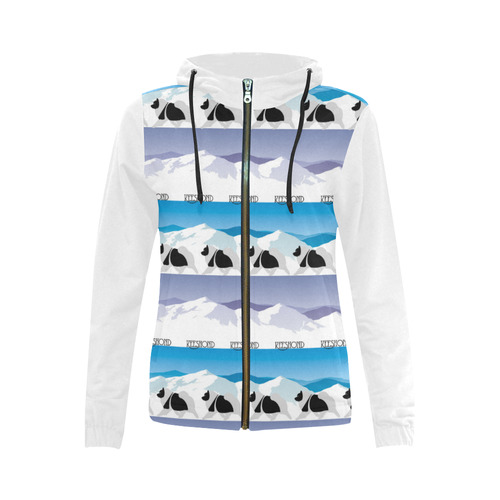 Keeshond Rockin the Rockies All Over Print Full Zip Hoodie for Women (Model H14)