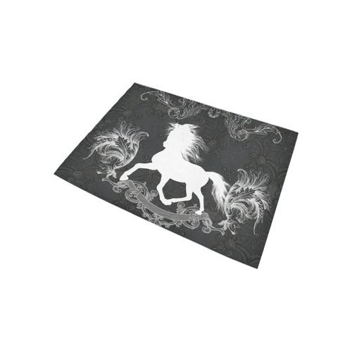 Horse, black and white Area Rug 5'3''x4'