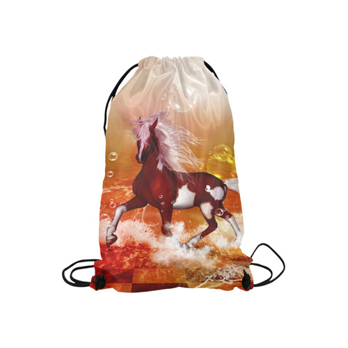 The wild horse Small Drawstring Bag Model 1604 (Twin Sides) 11"(W) * 17.7"(H)
