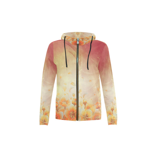 Flower power, soft colors All Over Print Full Zip Hoodie for Kid (Model H14)