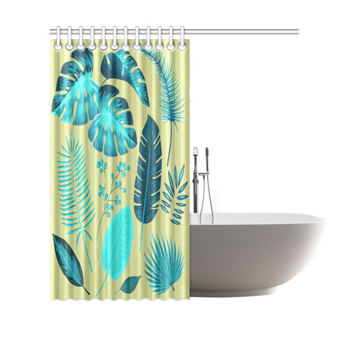 Collection Tropical Leaf Palm Banana Monstera Shower Curtain 69"x70"