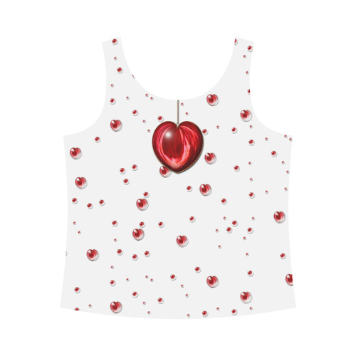 Valentine Heart All Over Print Tank Top for Women (Model T43)