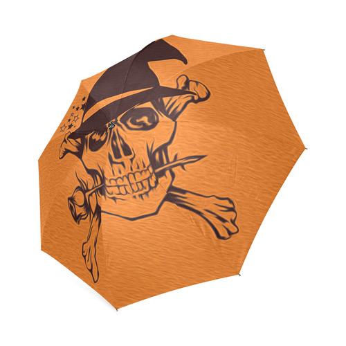 Funny Halloween Skull, orangel by JamColors Foldable Umbrella (Model U01)