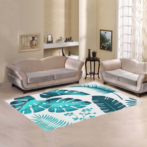 Collection Tropical Leaf Palm Banana Monstera Area Rug7'x5'