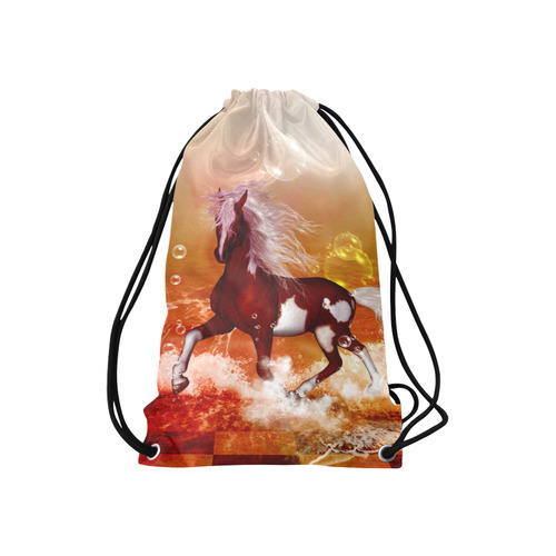 The wild horse Small Drawstring Bag Model 1604 (Twin Sides) 11"(W) * 17.7"(H)