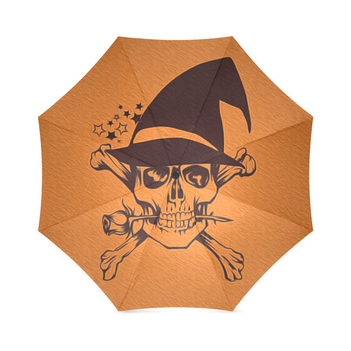 Funny Halloween Skull, orangel by JamColors Foldable Umbrella (Model U01)