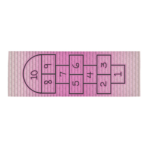 Kid's Pink Brick Hopscotch Area Rug 9'6''x3'3''