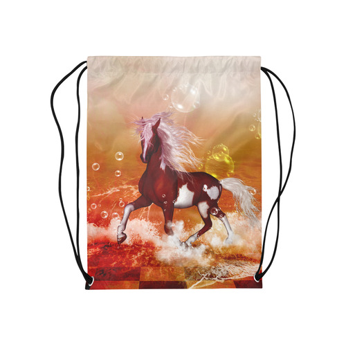 The wild horse Medium Drawstring Bag Model 1604 (Twin Sides) 13.8"(W) * 18.1"(H)