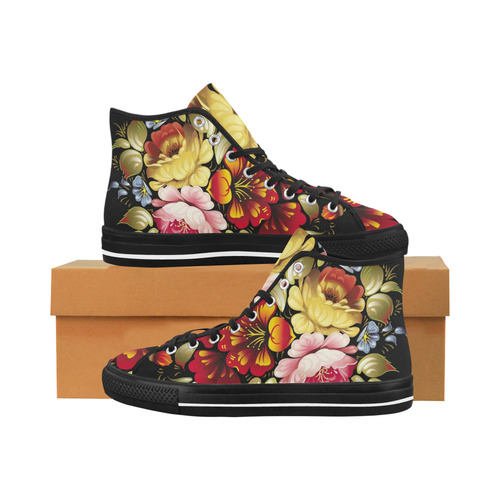 Flowers "black" Vancouver H Women's Canvas Shoes (1013-1)