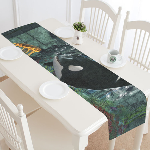 Amazing orcas Table Runner 14x72 inch