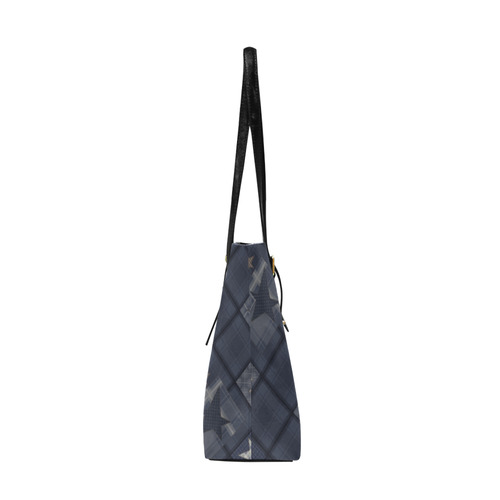 Dark grey blue patchwork Euramerican Tote Bag/Large (Model 1656)
