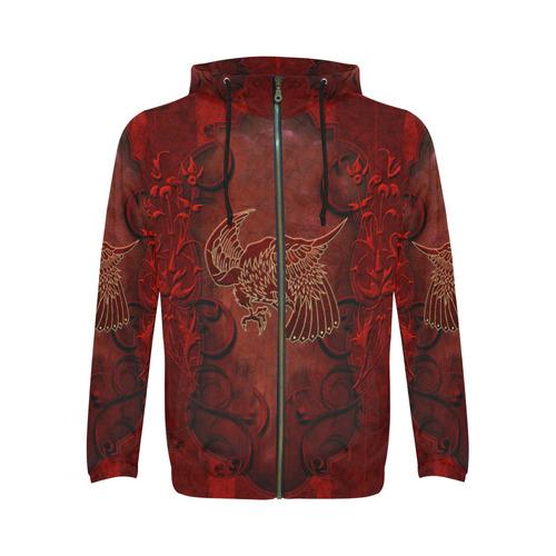 Bird, decorative design All Over Print Full Zip Hoodie for Men (Model H14)