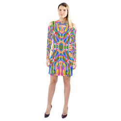 kaleidoscope cold shoulder dress