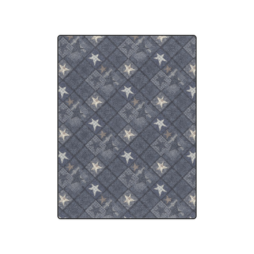 Dark grey blue patchwork Blanket 50"x60"