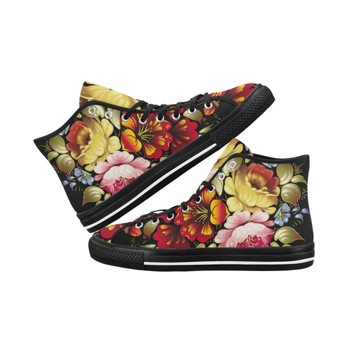 Flowers "black" Vancouver H Women's Canvas Shoes (1013-1)