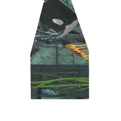 Amazing orcas Table Runner 14x72 inch