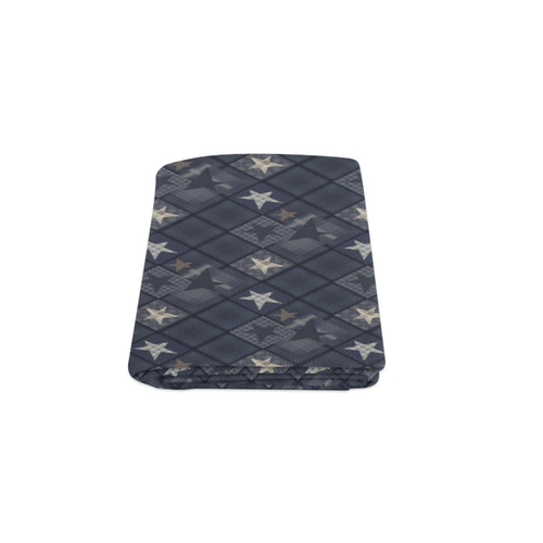 Dark grey blue patchwork Blanket 50"x60"