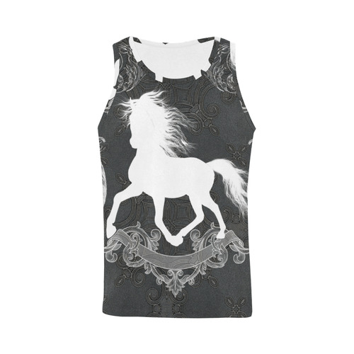 Horse, black and white All Over Print Tank Top for Men (Model T43)