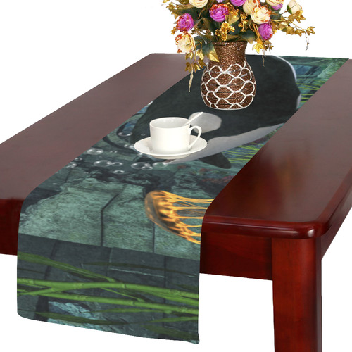 Amazing orcas Table Runner 14x72 inch