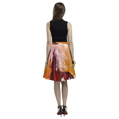 The wild horse Melete Pleated Midi Skirt (Model D15)