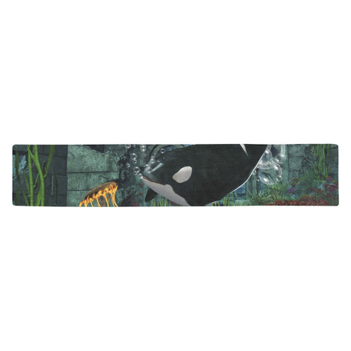 Amazing orcas Table Runner 14x72 inch