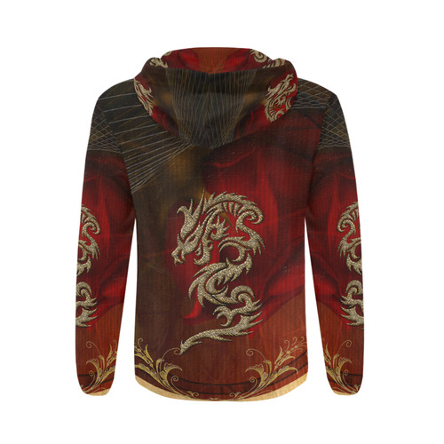 Dragon, tribal design All Over Print Full Zip Hoodie for Men (Model H14)