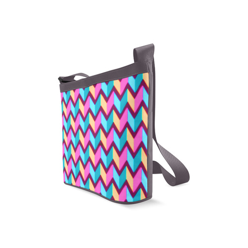 Blue Pink Gold Geometric Pattern Crossbody Bags (Model 1613)