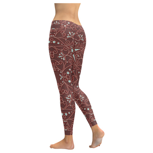 majestic pattern B by JamColors Women's Low Rise Leggings (Invisible Stitch) (Model L05)