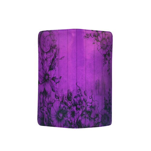 Purple Wall Flowers Men's Clutch Purse （Model 1638）