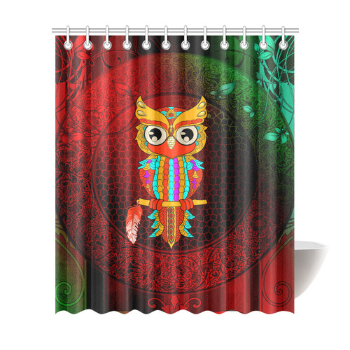 Cute owl, mandala design Shower Curtain 72"x84"